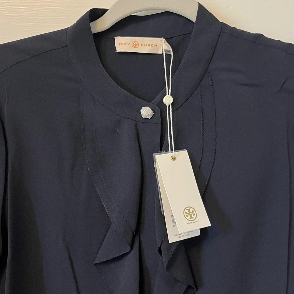 Tory Burch Jane Dress Navy Blue - Picture 3 of 5